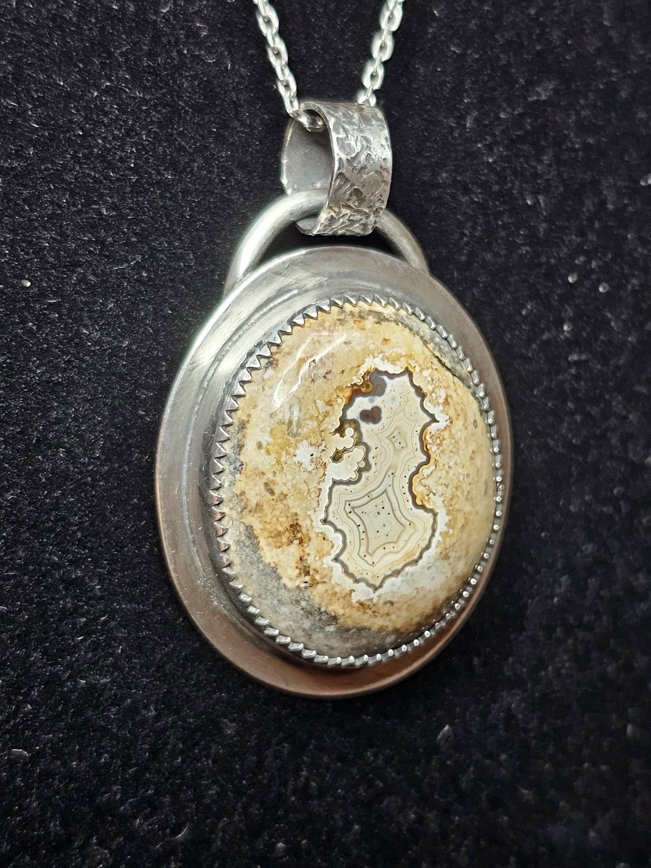 Sterling Silver Necklace Pendant with Union Road Agate