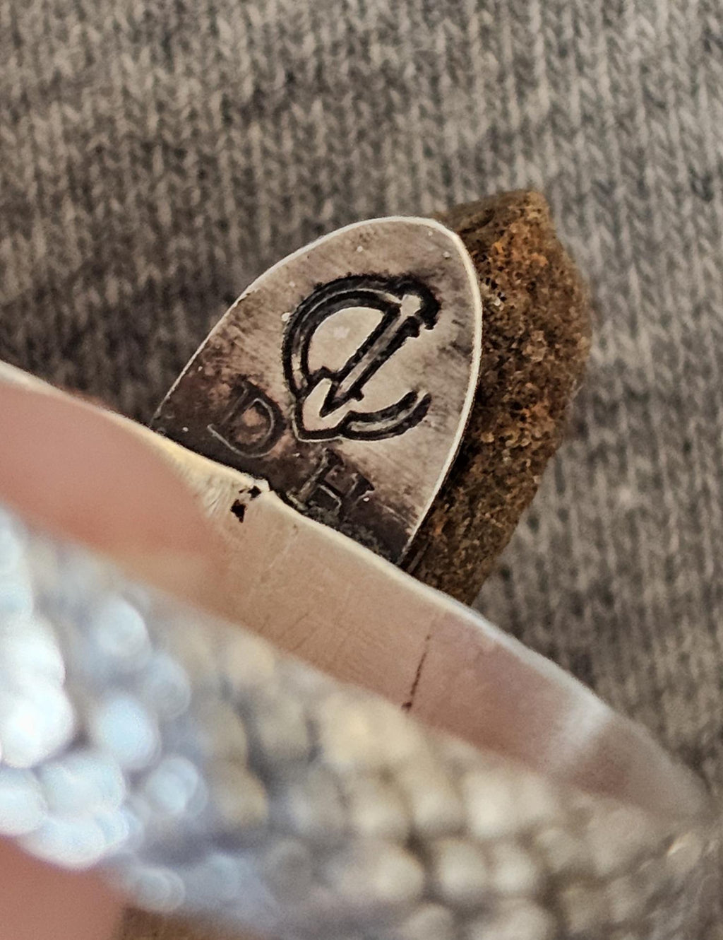 Sterling Silver Ring - Quartz with Chlorite Inclusions.  Size 7