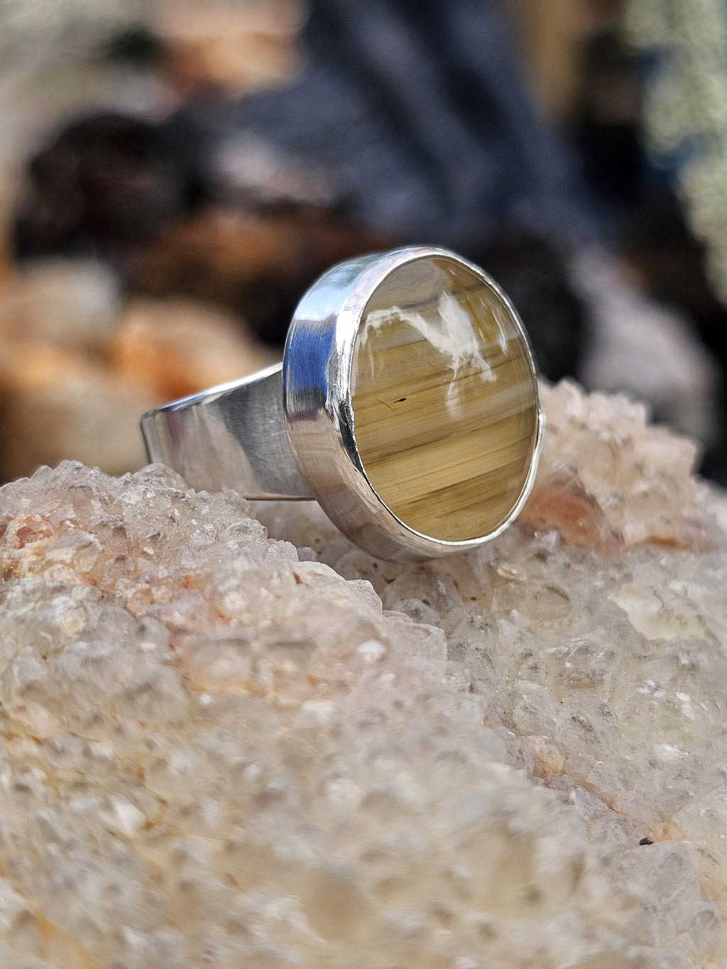 Sterling Silver Ring with Agate