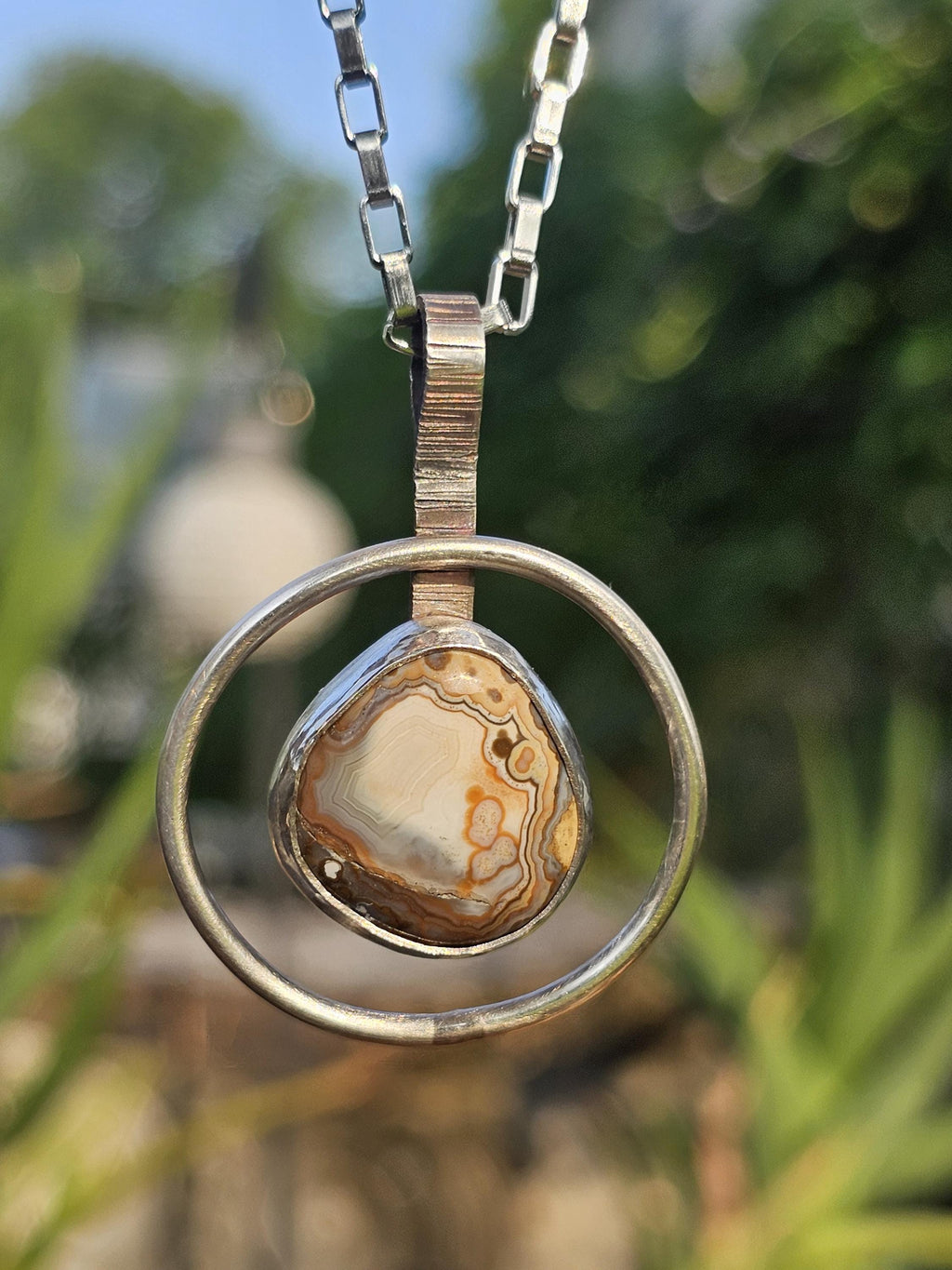 Sterling Silver Necklace Pendant with Rare Union Road Agate