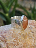 Sterling Silver Ring with Rose Quartz. Size 7