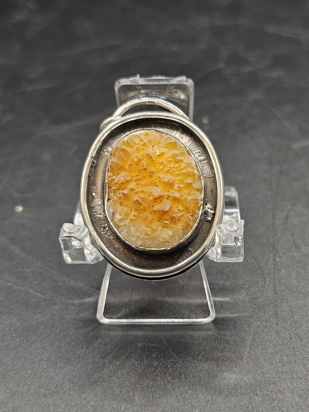 Sterling Silver Necklace Pendant with Missouri Druzy Quartz