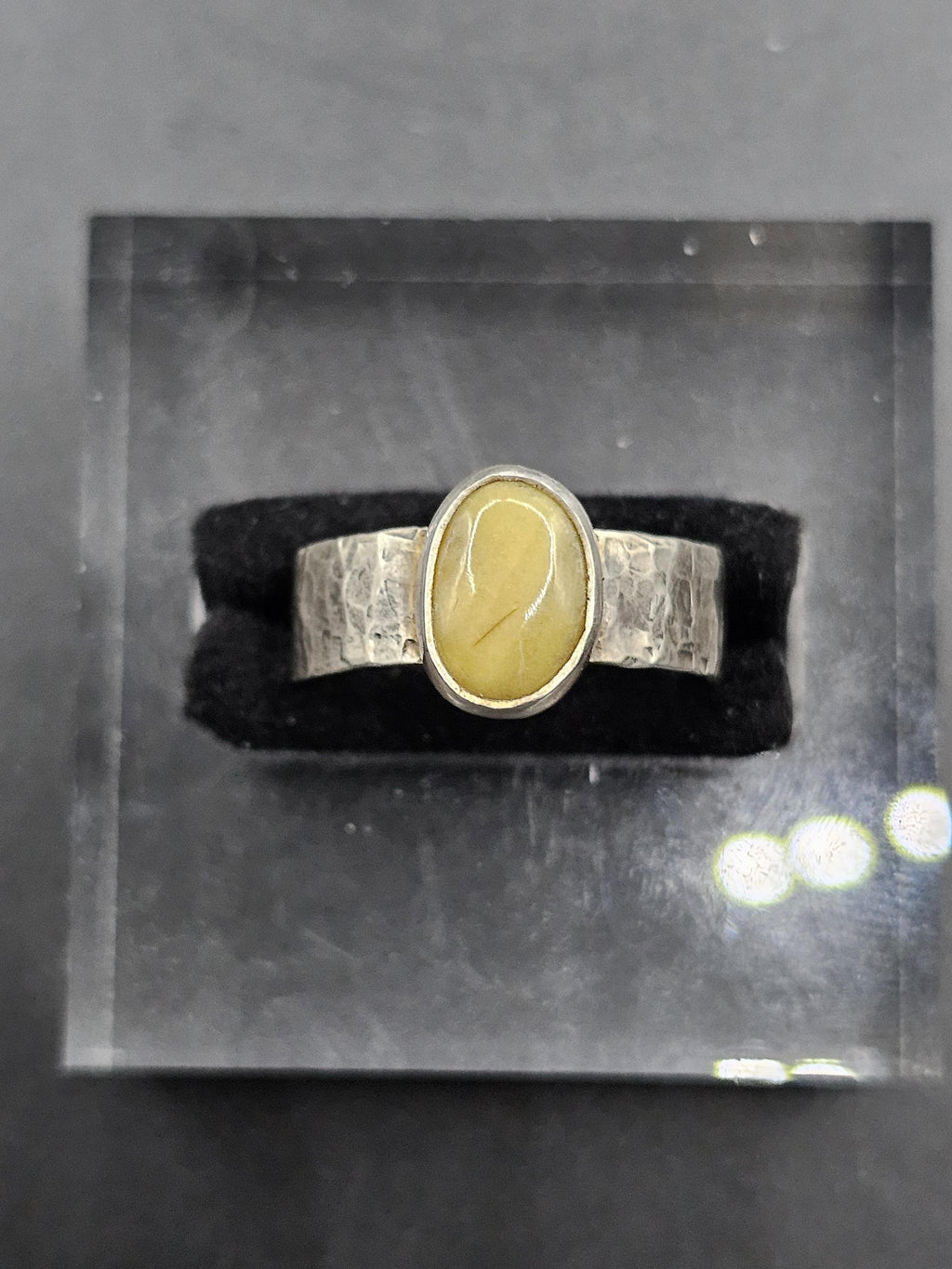 Sterling Silver Ring with Petrified Wood. Size 7