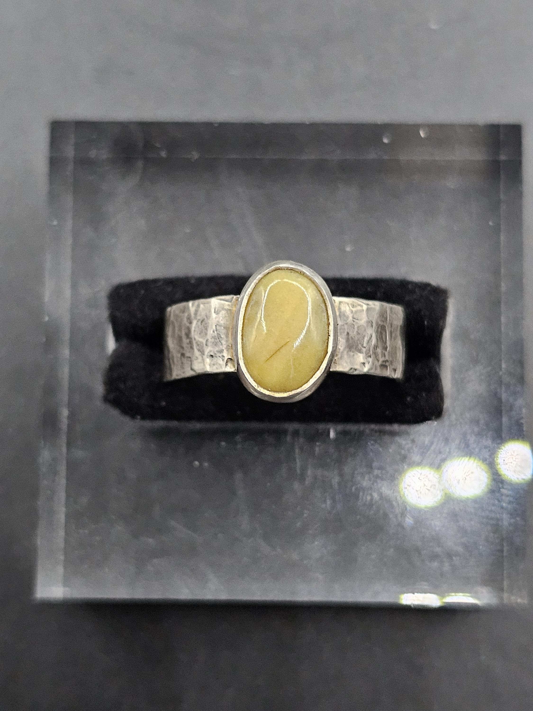 Sterling Silver Ring with Petrified Wood. Size 7