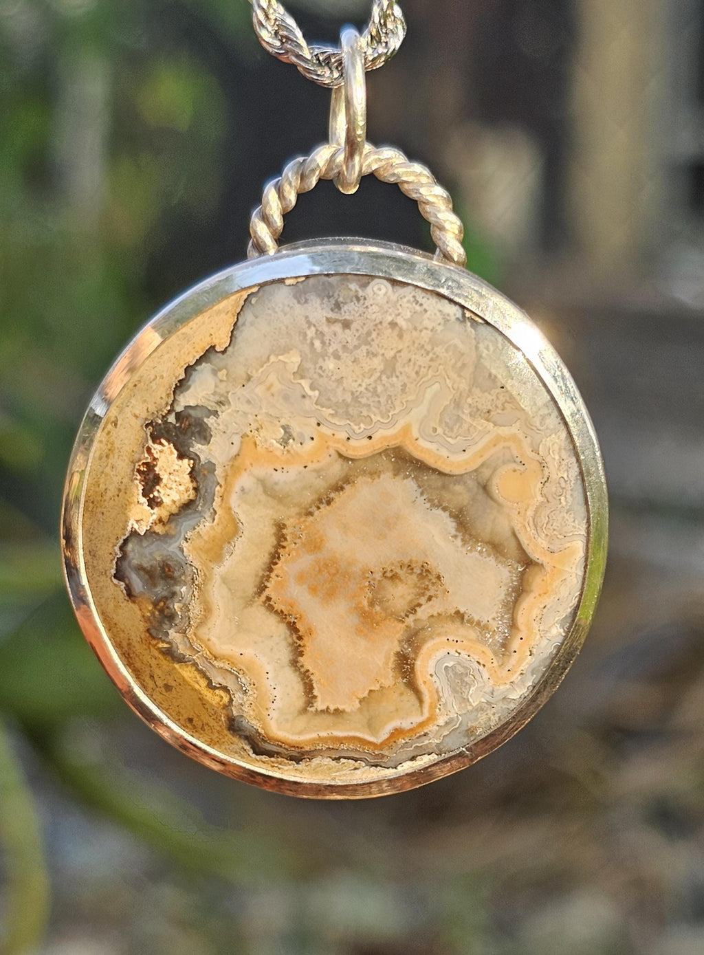 Sterling Silver Necklace Pendant with Rare Union Road Agate