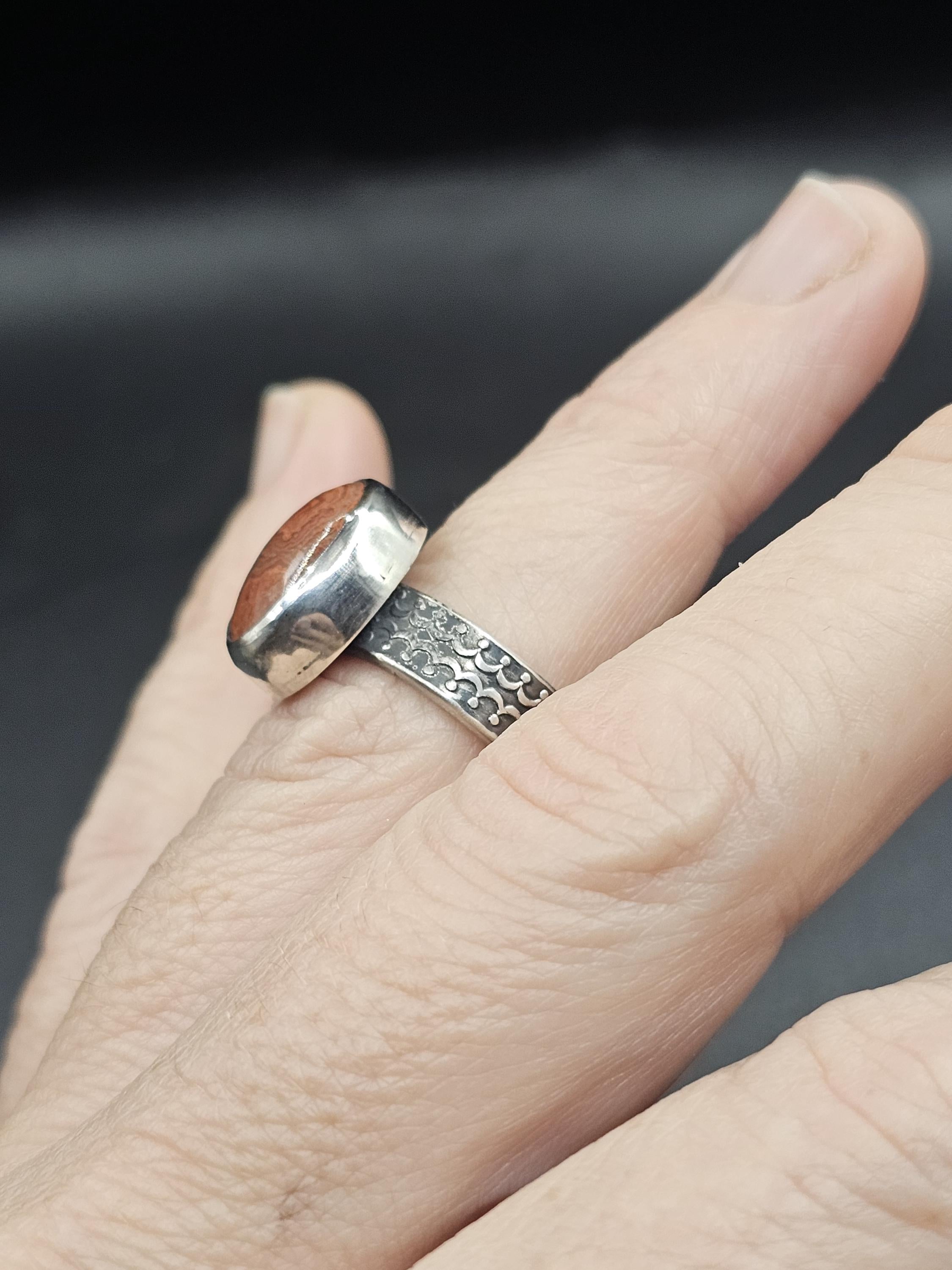 Sterling Silver Ring with Missouri Lace Agate.  Size 5.5