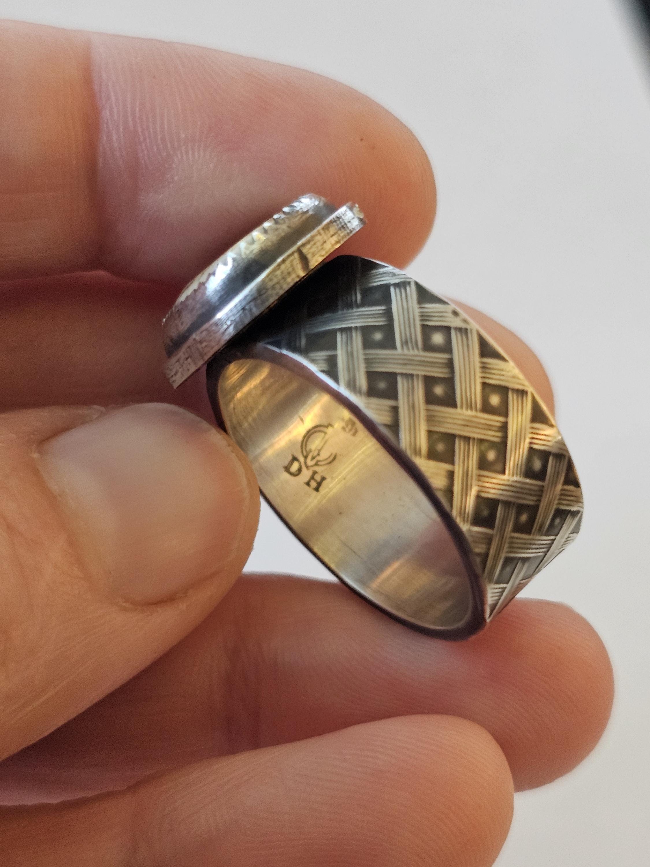 Sterling Silver Ring with a Rare Union Road Agate.  Size 12